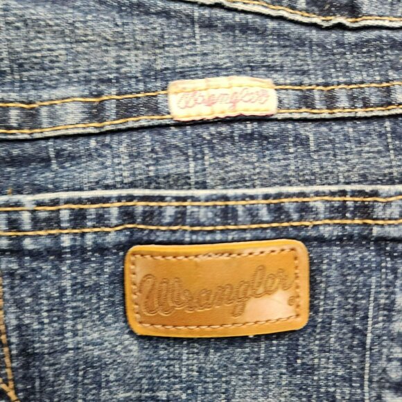 Wrangler Jeans Womens 5 Tall Dark Wash Stretch Mid Rise Bootcut - Picture 10 of 15